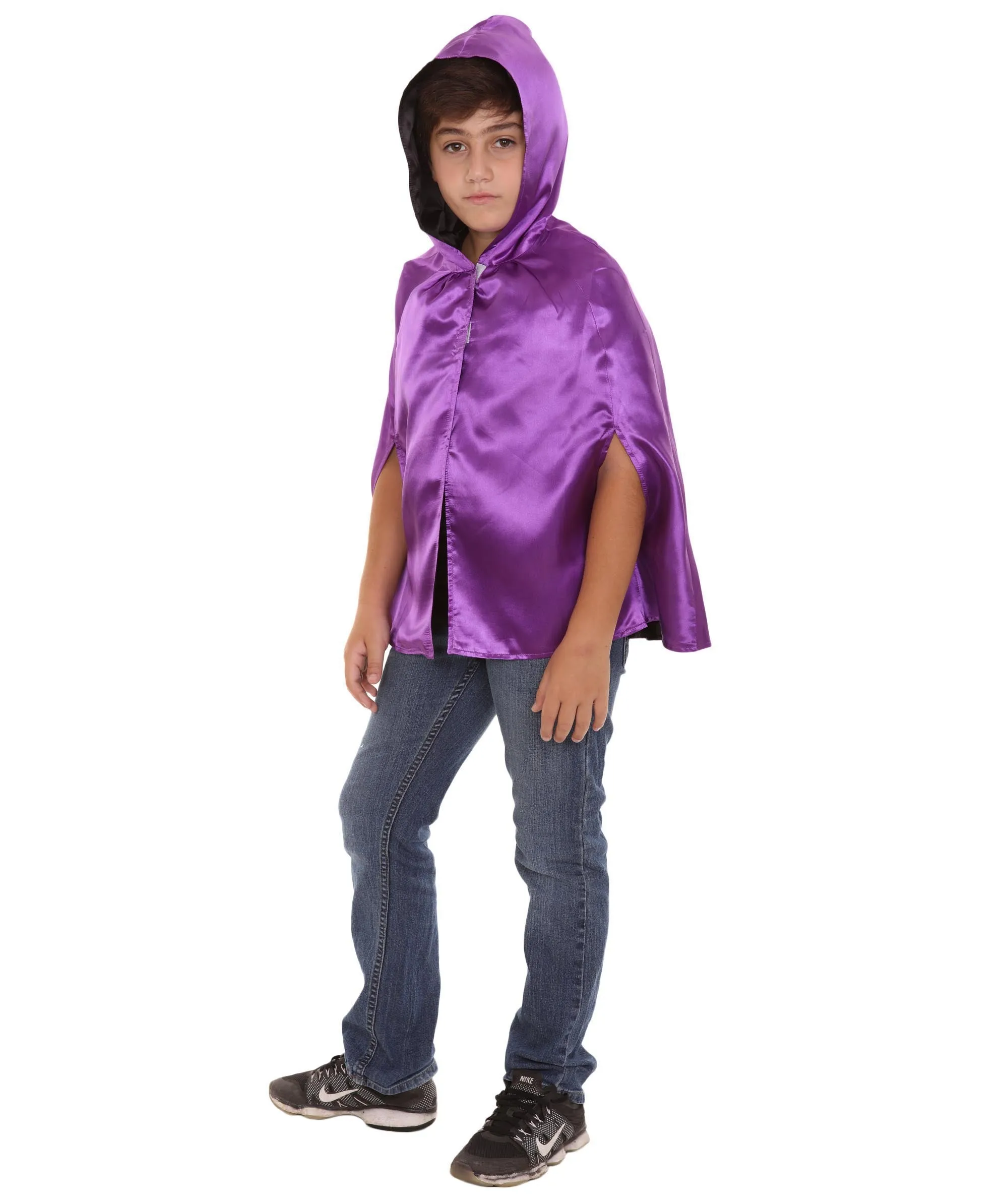 Child's Reversible hooded Short Cape costume | Multiple Color Option Halloween Costumes