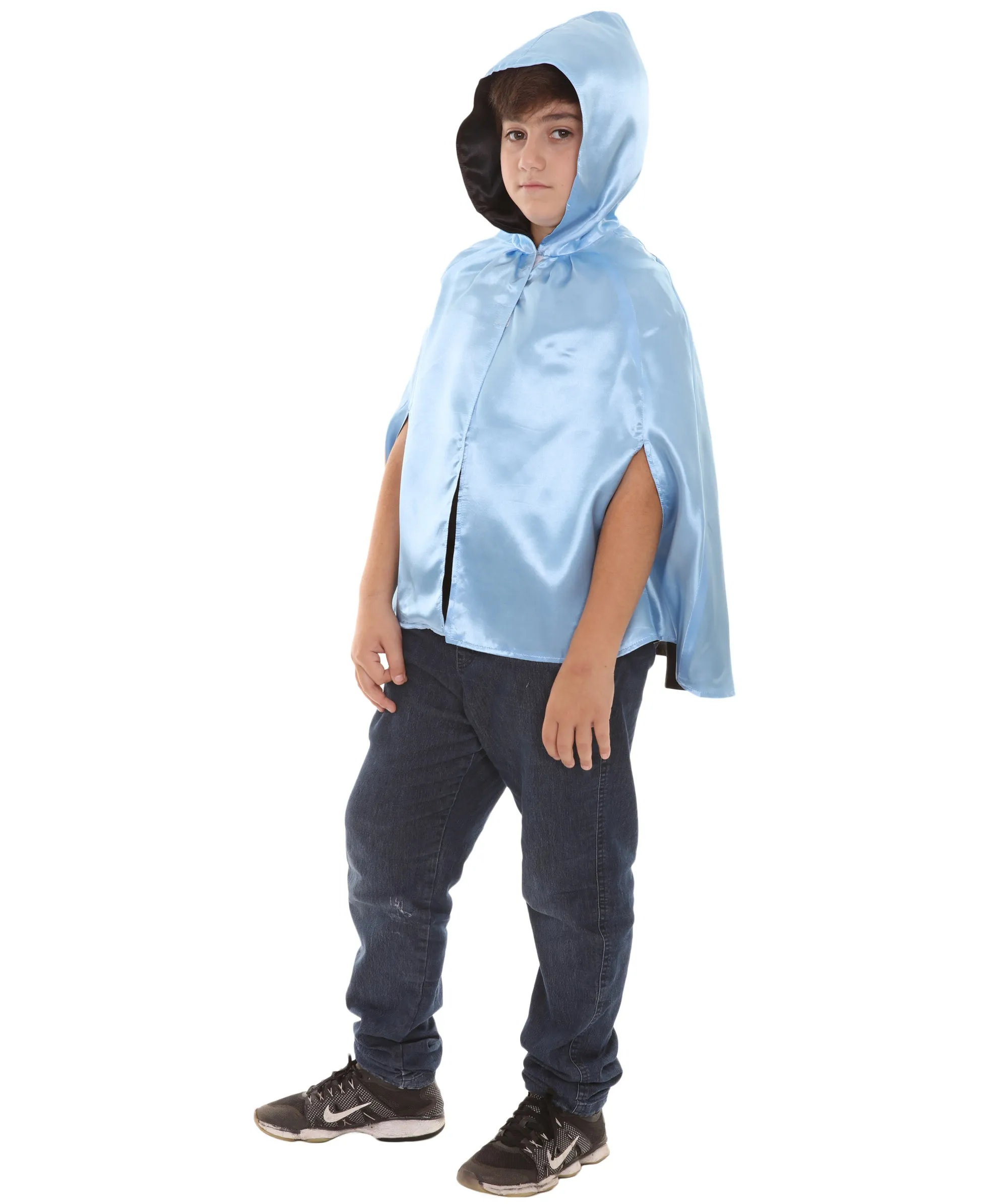 Child's Reversible hooded Short Cape costume | Multiple Color Option Halloween Costumes