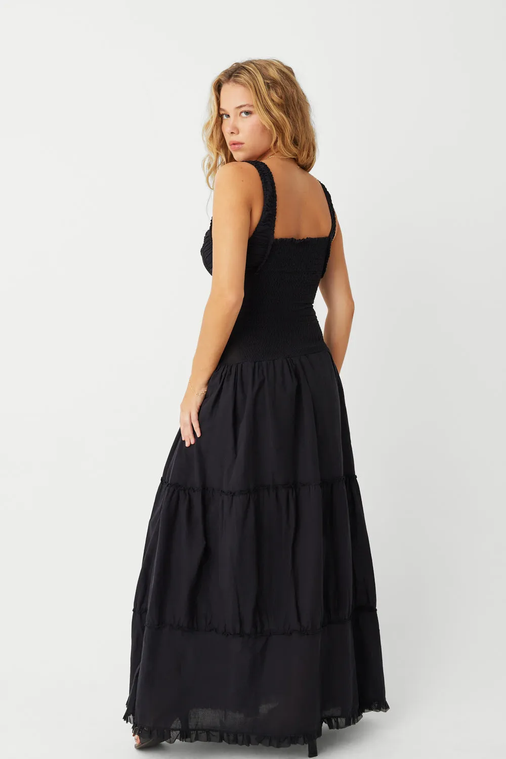 Christabelle Ruffle Maxi Dress - Black