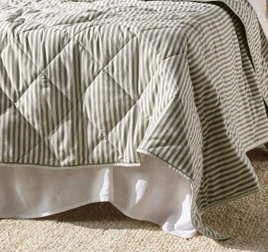 Classic Stripe Coverlet Charcoal