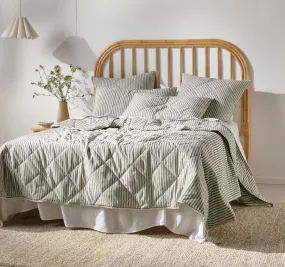 Classic Stripe Coverlet Charcoal