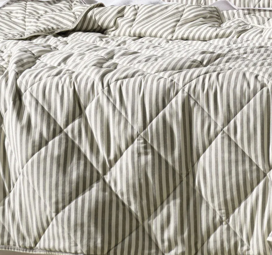 Classic Stripe Coverlet Charcoal