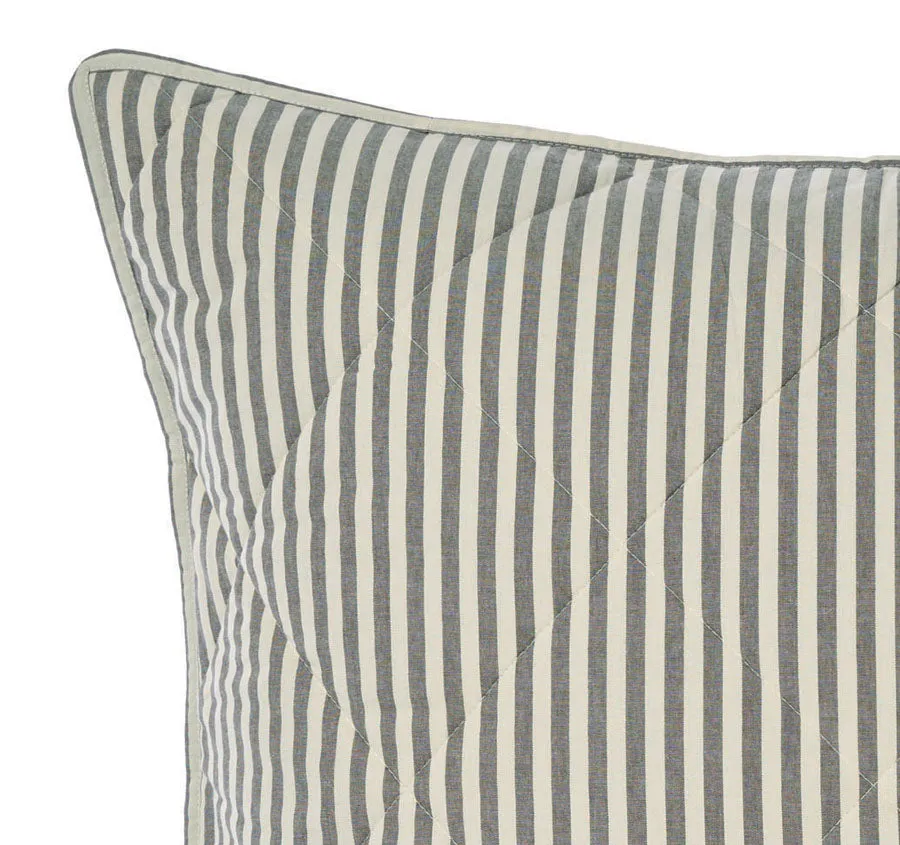 Classic Stripe European Pillowcase Charcoal