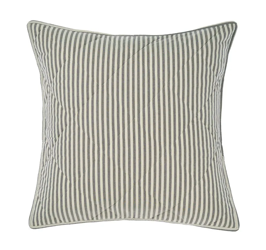 Classic Stripe European Pillowcase Charcoal