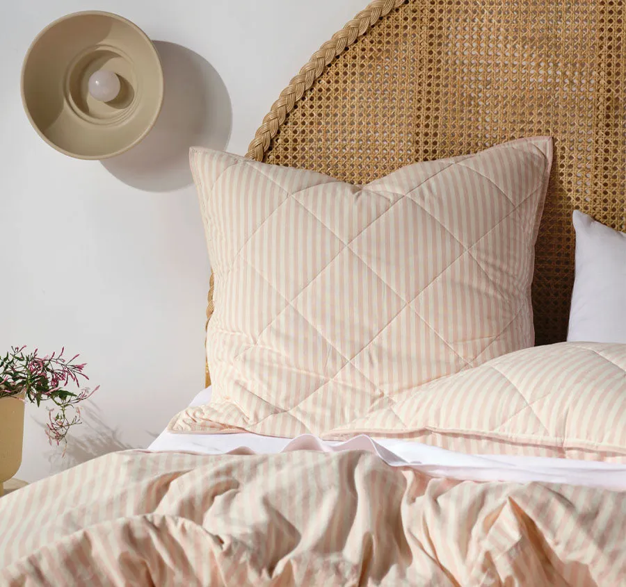 Classic Stripe European Pillowcase Rose