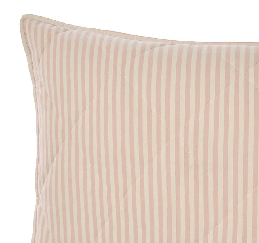 Classic Stripe Standard Pillow Sham Pair Rose