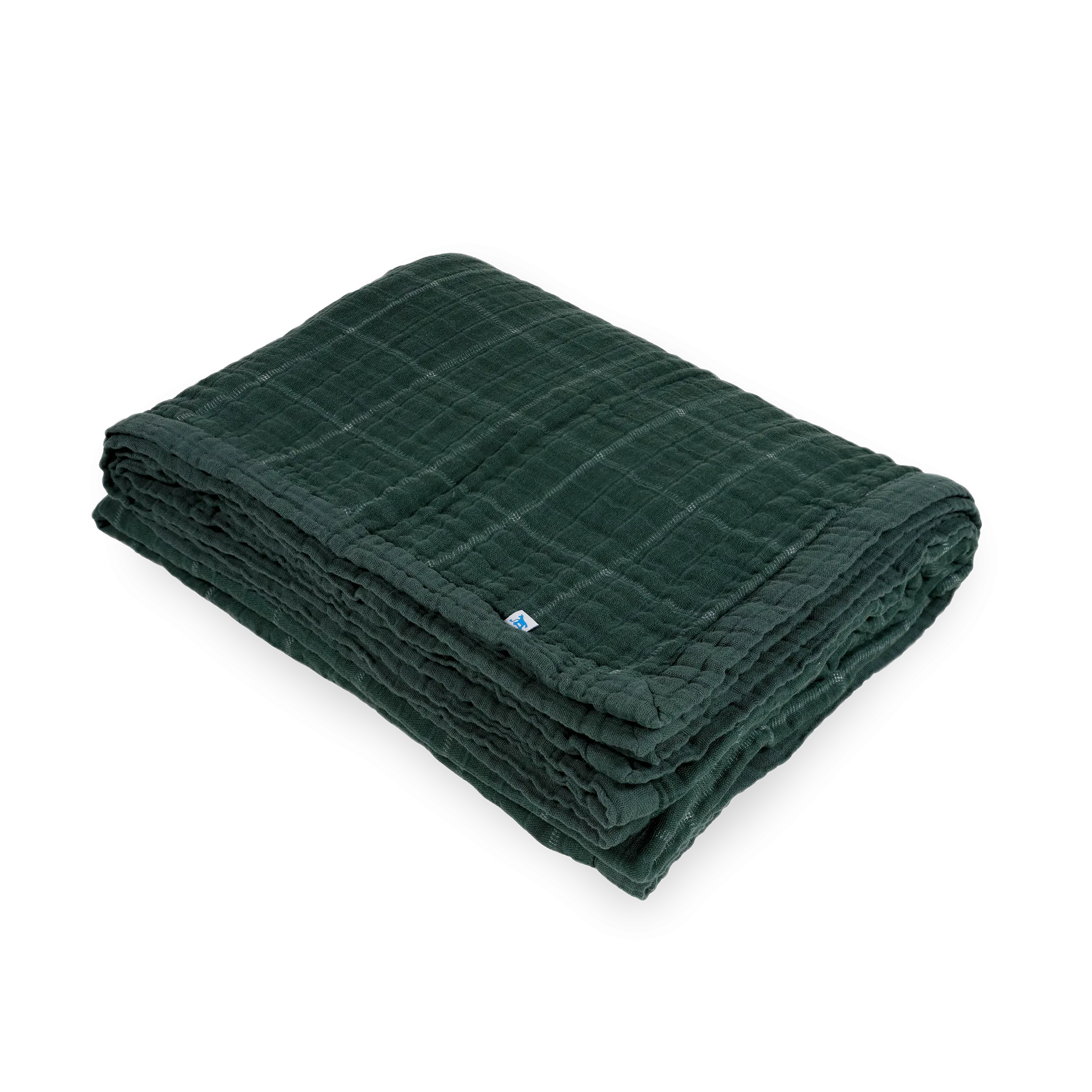 Cotton Muslin Quilted Throw - Evergreen Plaid