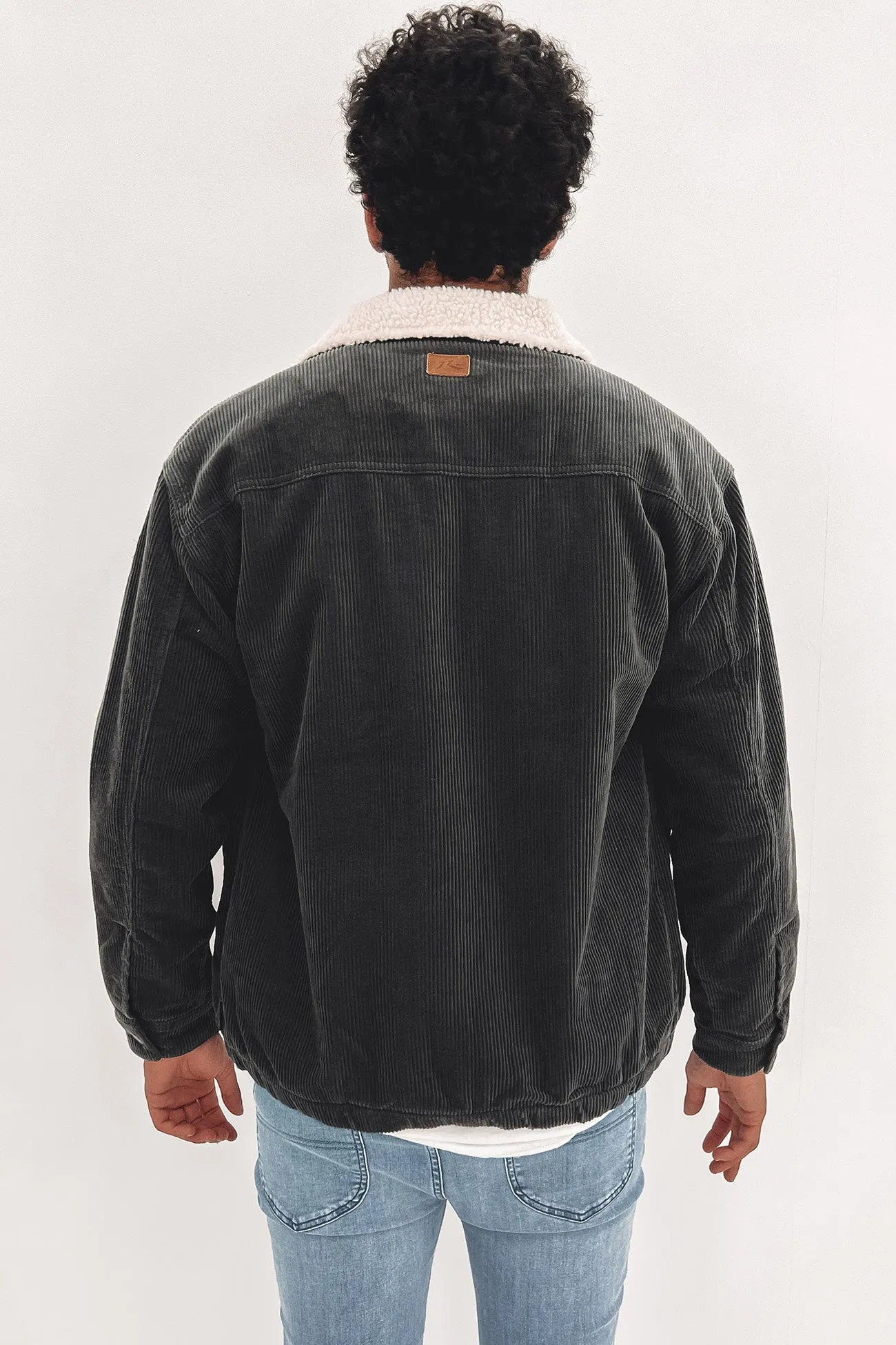 Coup Cord Jacket Coal Cream