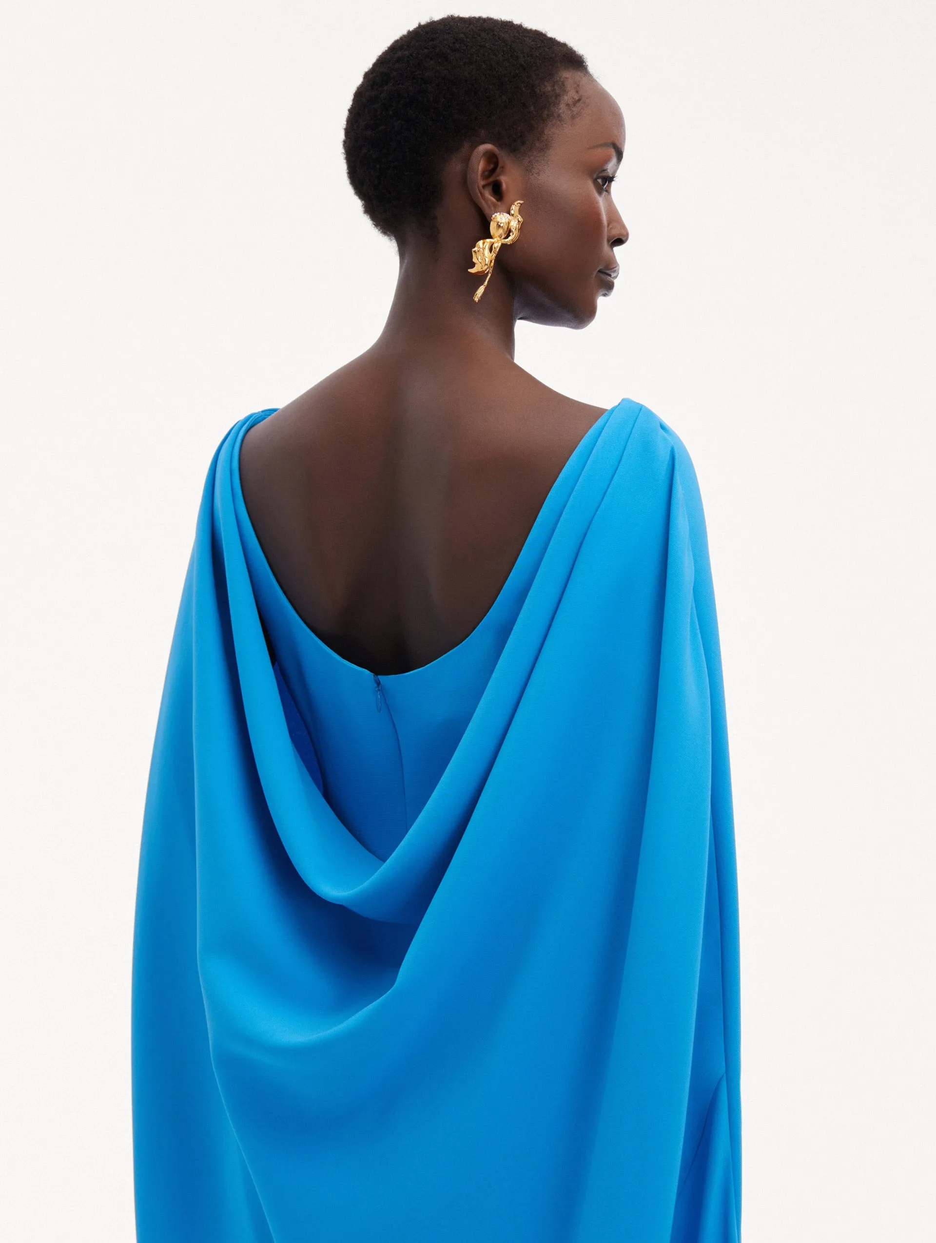 Cowl Back Silk Georgette Caftan