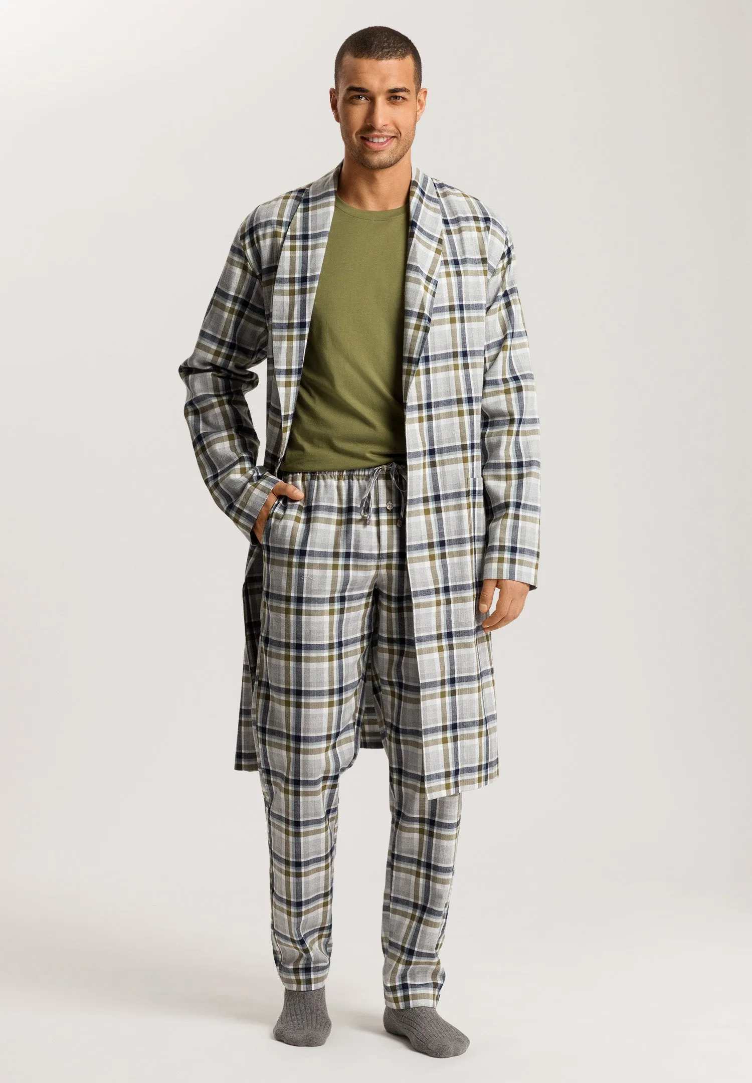 Cozy Comfort Cotton Flannel Robe | Wintry Check 75729-2889