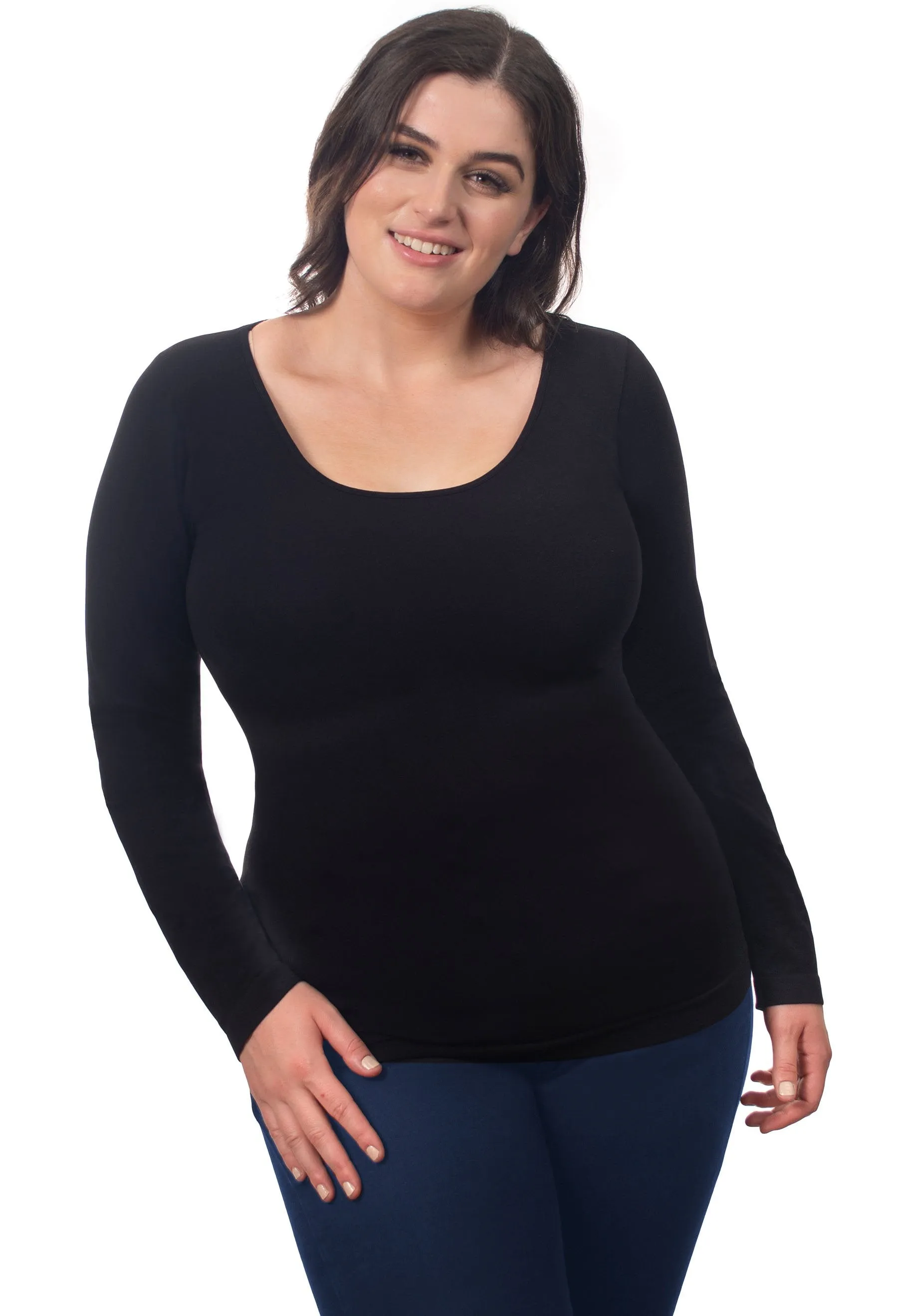 Curvy Bamboo Long Sleeve Top