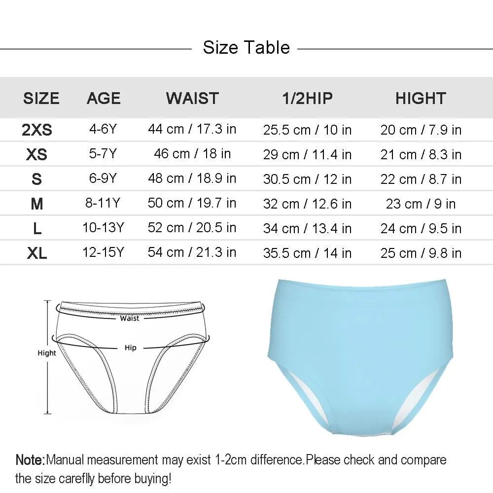 Custom Face Butterfly Castle Girl's Underwear Cotton Brief Panties