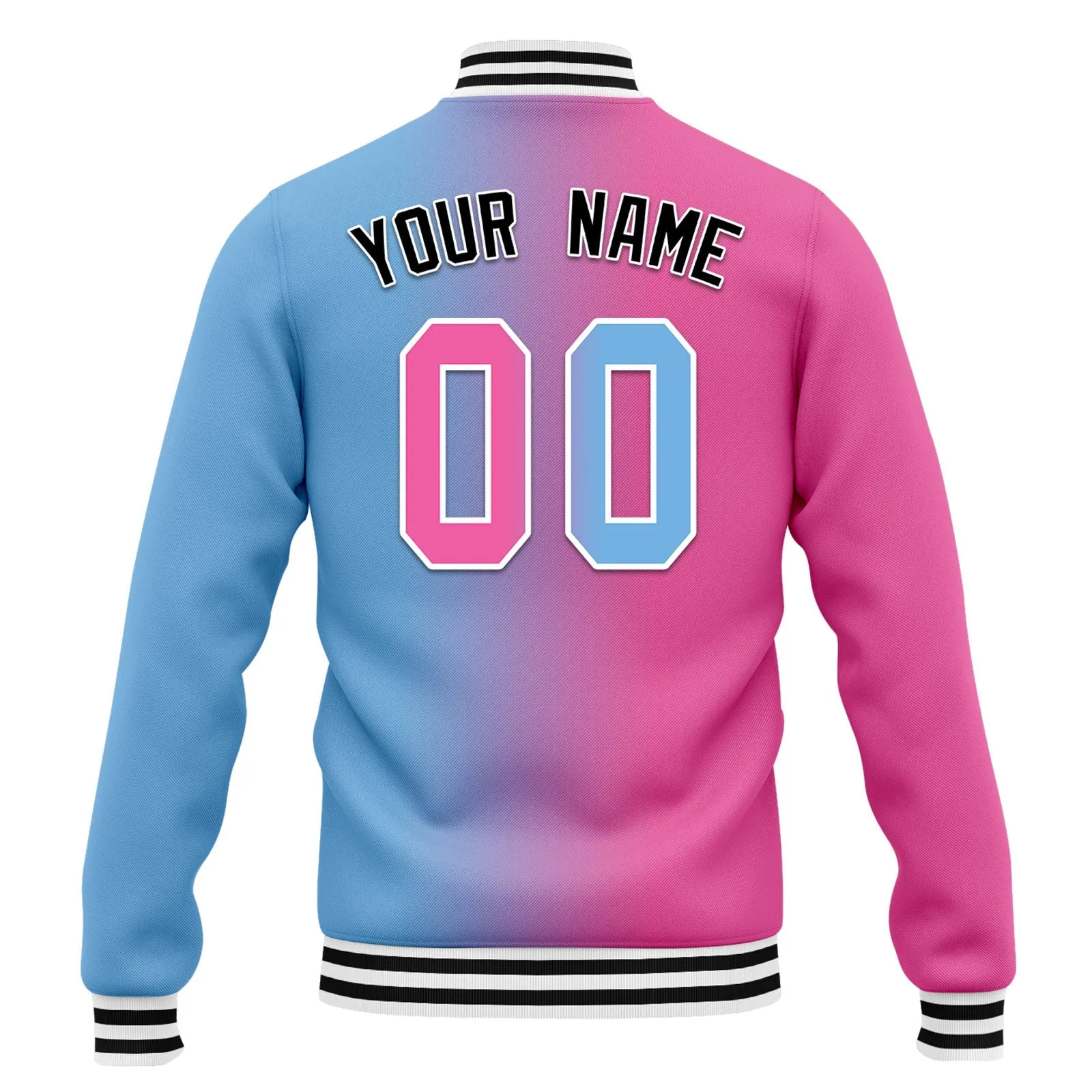 Custom Gradient Fashion Jacket Bomber Full-Snap Varsity Letterman Personalized Jacket FZ005-D028016-29