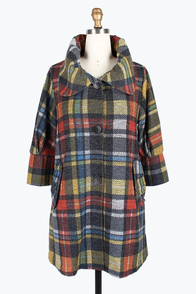 Damee Plaid Swing Jacket