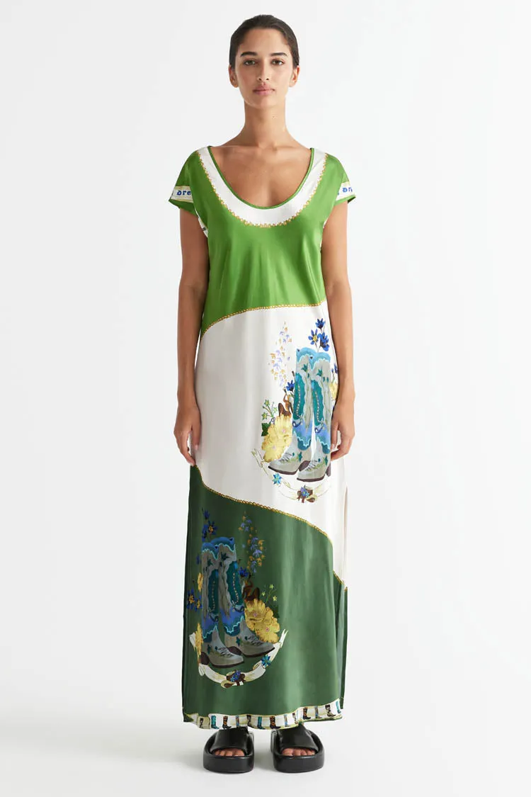 Day Dream SS Column Dress in Lime