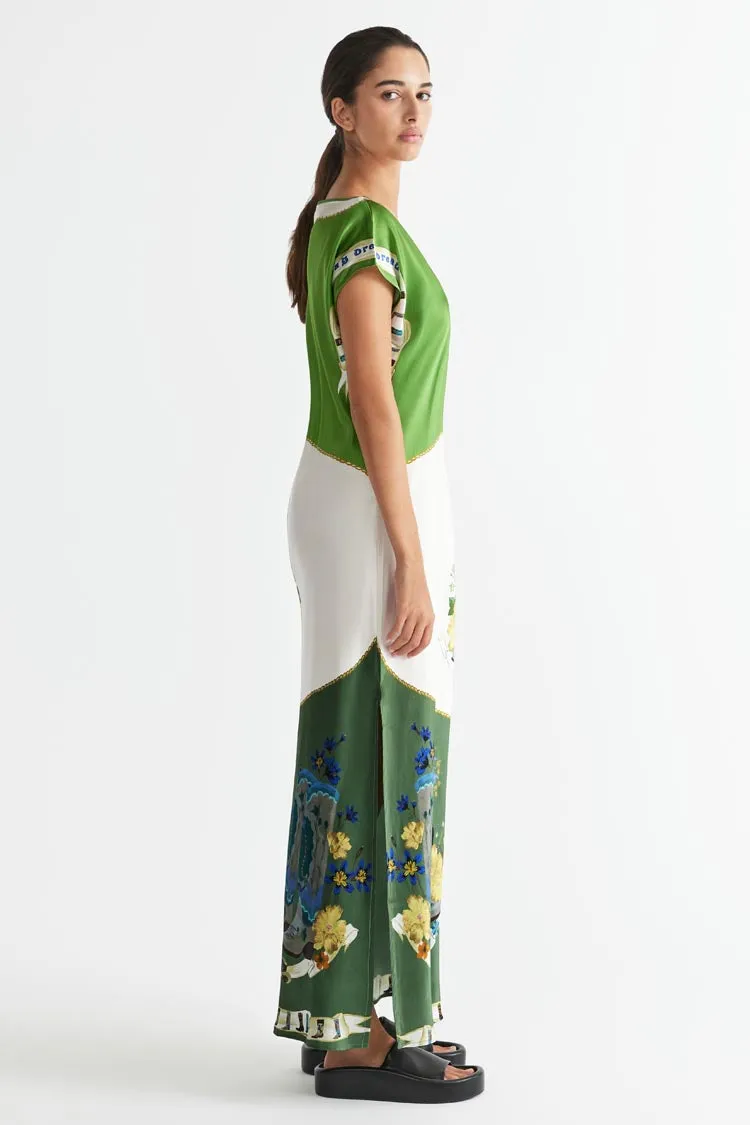 Day Dream SS Column Dress in Lime