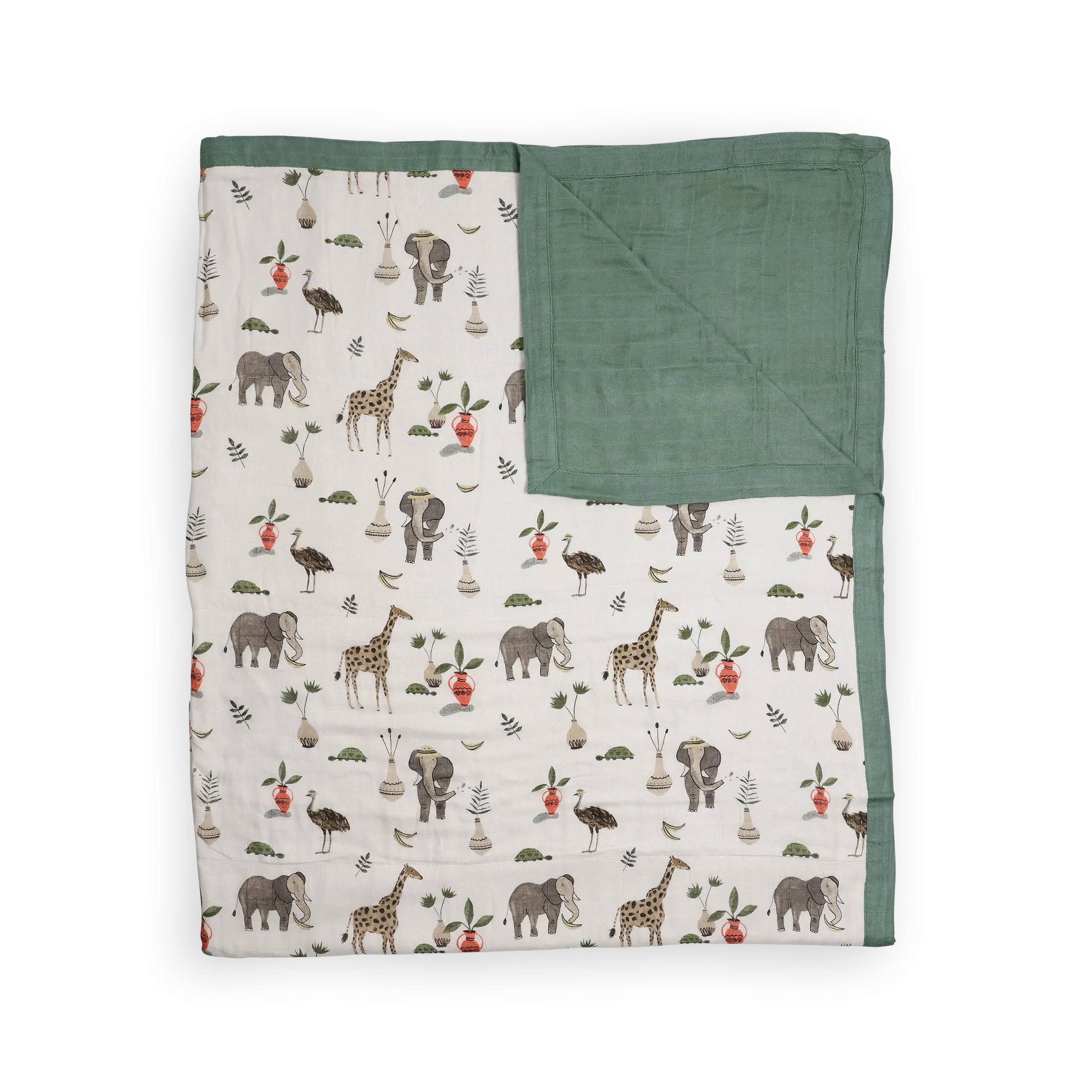 Deluxe Muslin Quilted Throw - Safari Social 2