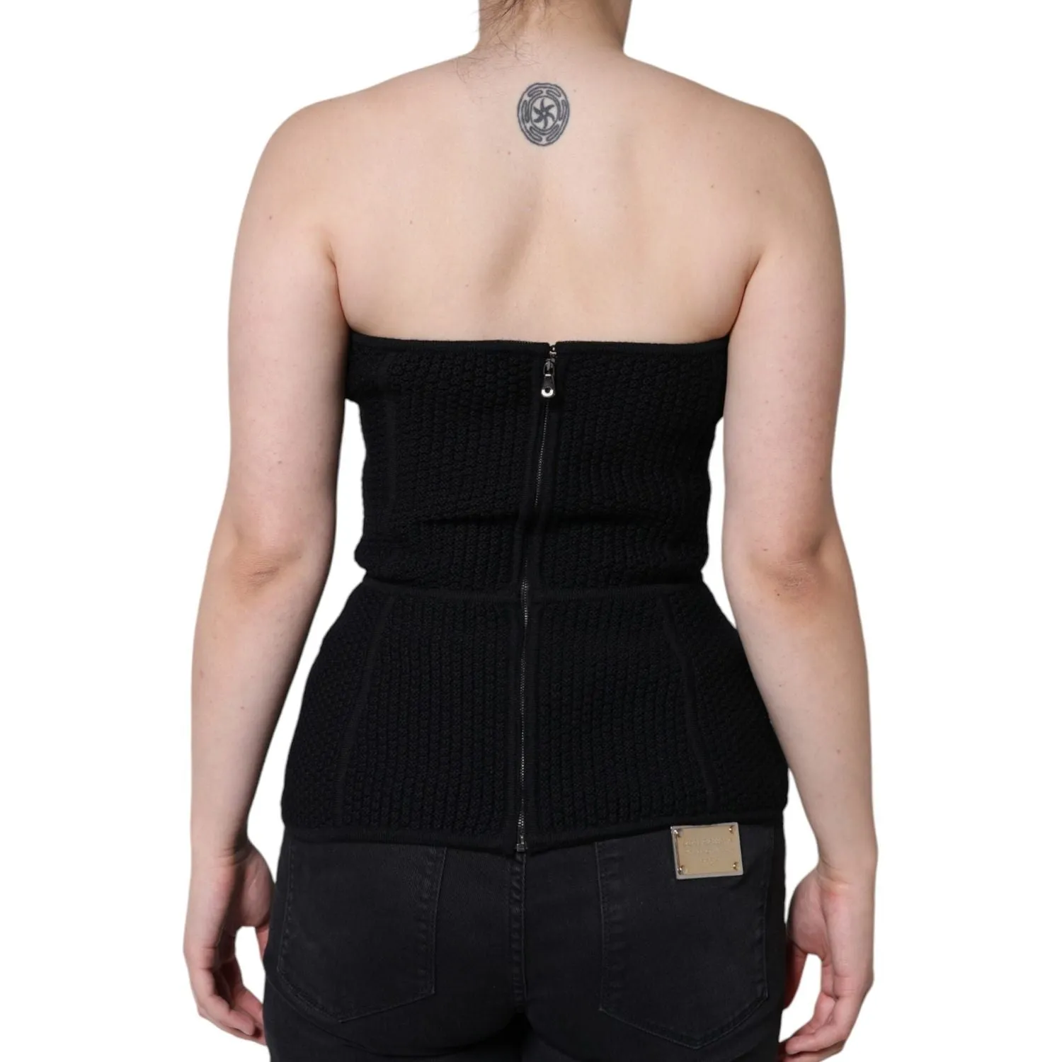 Dolce & Gabbana Black Bustier Sleeveless Corset Blouse Top