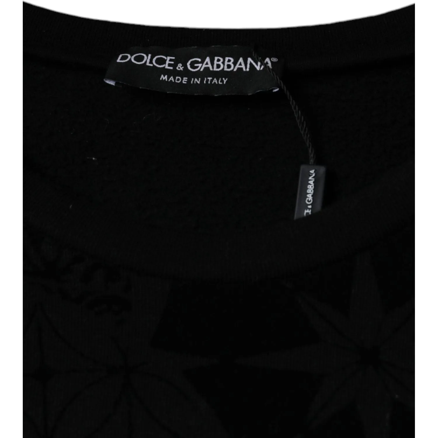 Dolce & Gabbana Black Printed Crew Neck Sweatshirt Sweater