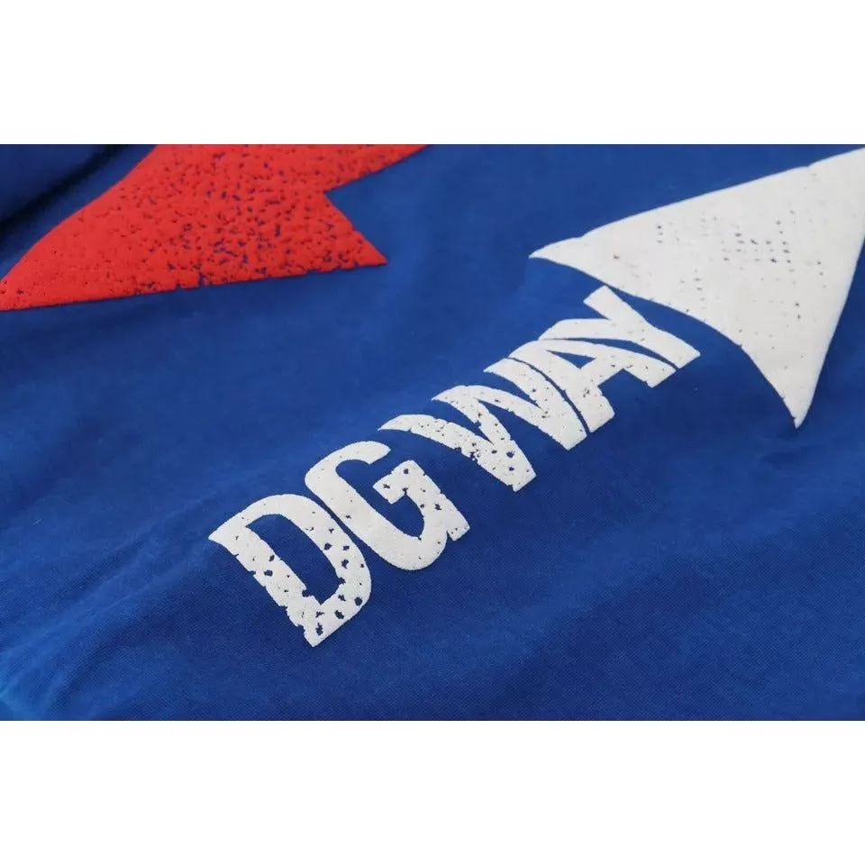 Dolce & Gabbana Blue DGWAY Cotton Crewneck Pullover Sweater