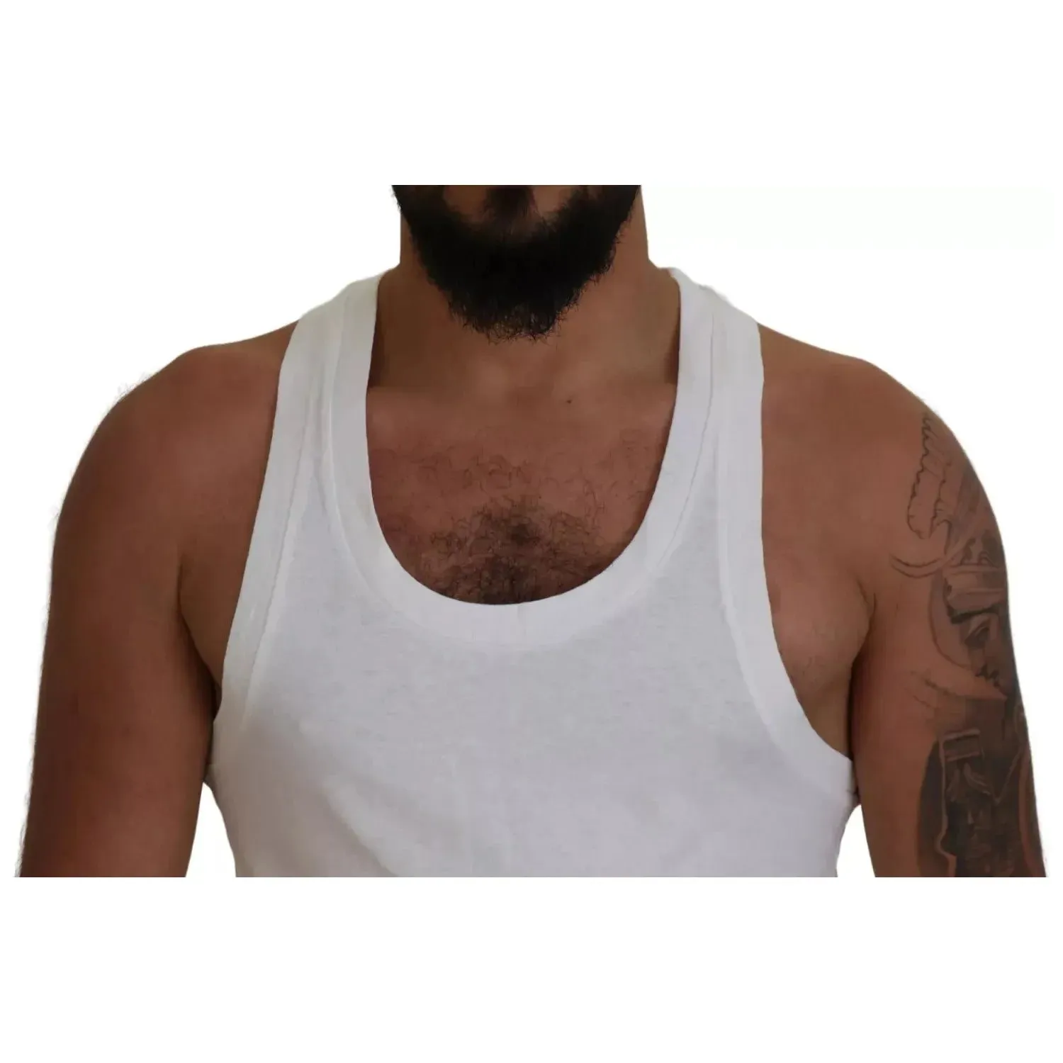 Dsquared² White Cotton Linen Sleeveless Tank T-shirt