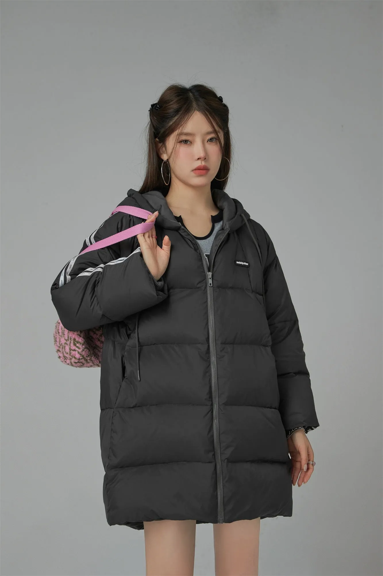 Duck Down Hooded Padded Coat