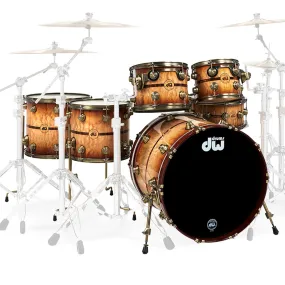 DW Collector's 50th Anniversary 6-piece Shell Pack - Burnt Toast Burst Lacquer with Antique Gold Hardware