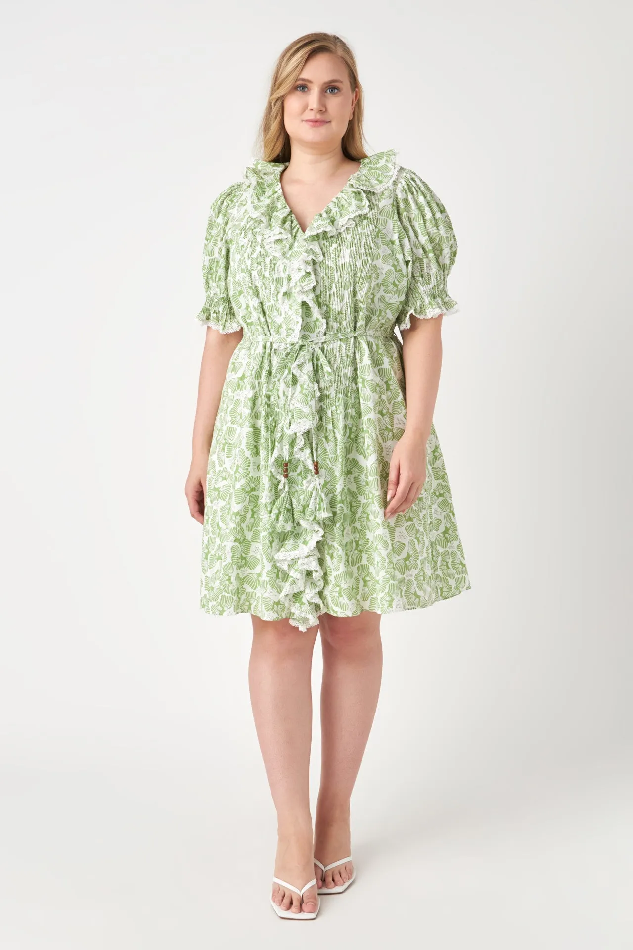 English Factory - Ruffle Pintuck Dress