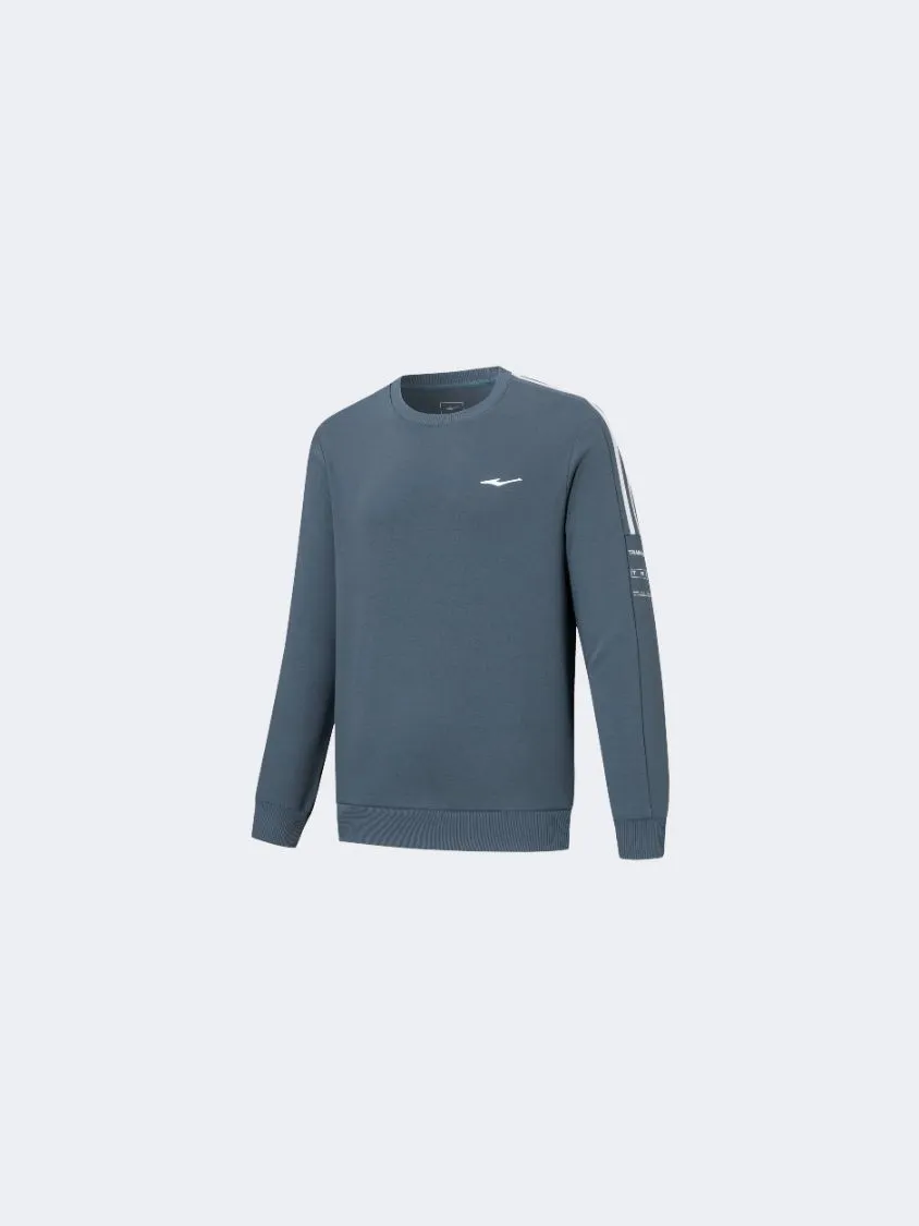 Erke Pullover Men Training Sweatshirt Blue