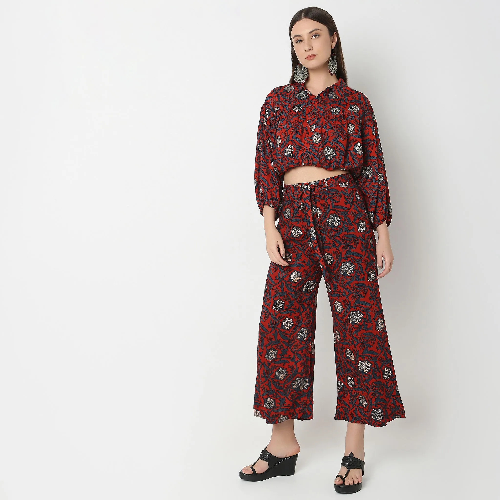 Flare Fit Printed Culottes