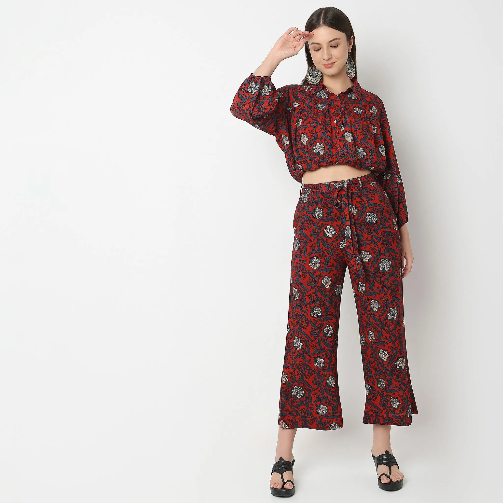 Flare Fit Printed Culottes