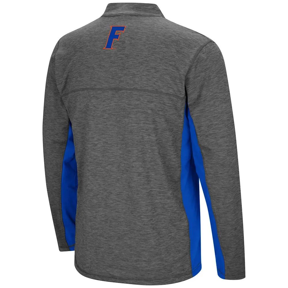 Florida Gators Colosseum Charcoal Gray & Blue Milton 1/4 Zip LS Windshirt