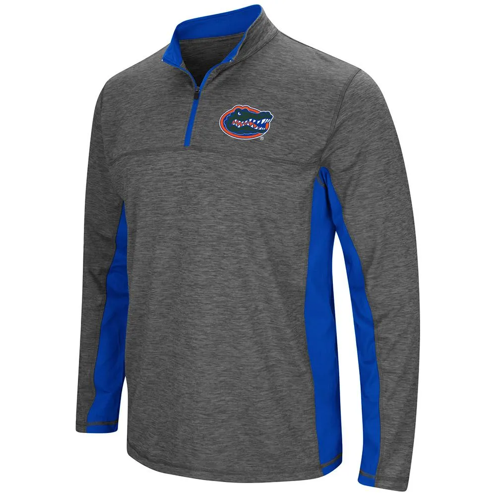 Florida Gators Colosseum Charcoal Gray & Blue Milton 1/4 Zip LS Windshirt