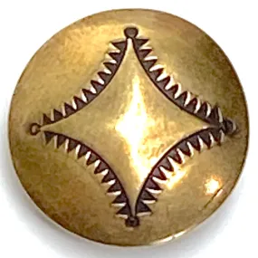 Four Corners Small Shiny Brass Concho Button 1/2" # WN12B