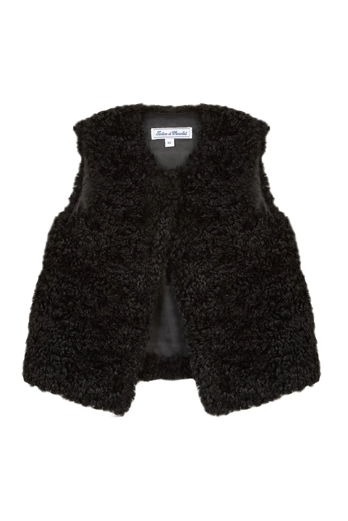 Gilet sans manche - Noir imitation fourrure