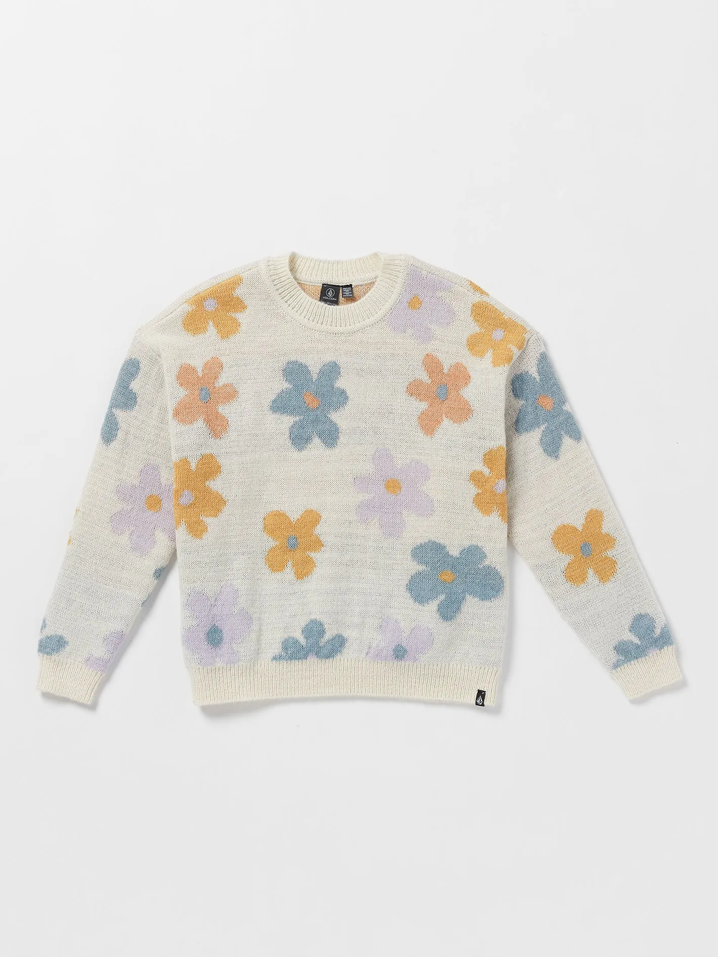 Girls Daizy Wheel Sweater - Star White