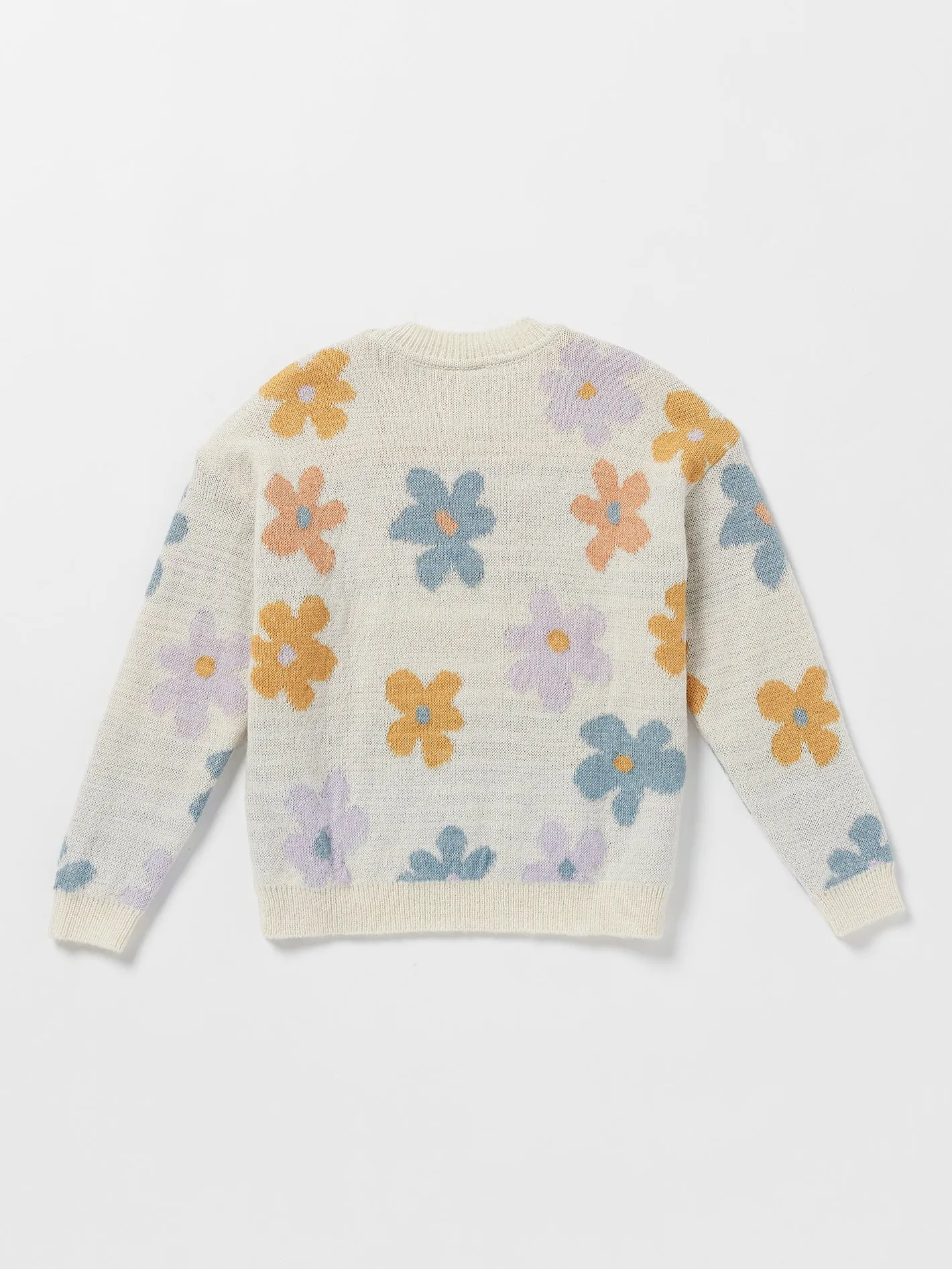 Girls Daizy Wheel Sweater - Star White