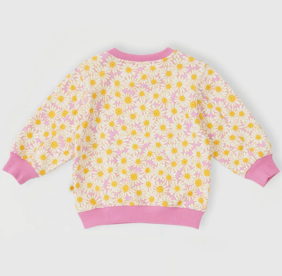 Goldie   Ace - Daisy Meadow Relaxed Terry Sweater - Fairy Floss Golden