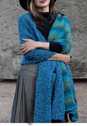 Green-Tone Travel Scarf Cardigan