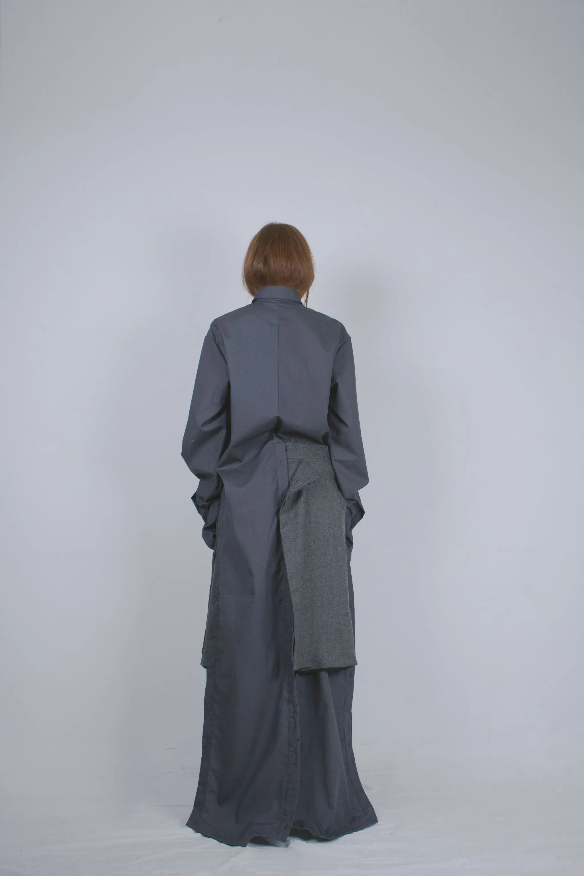 Grey Wool Buttoned Culottes