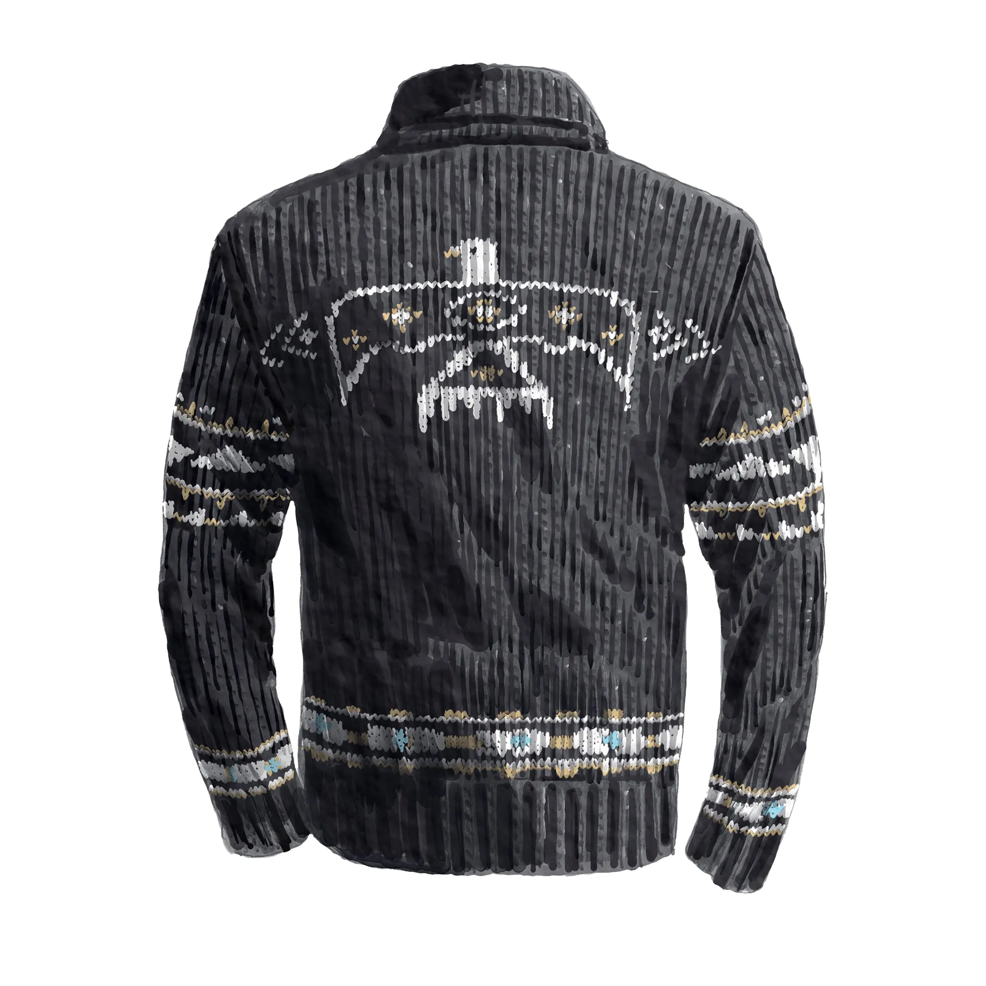 Handknit Western Intarsia Sweater