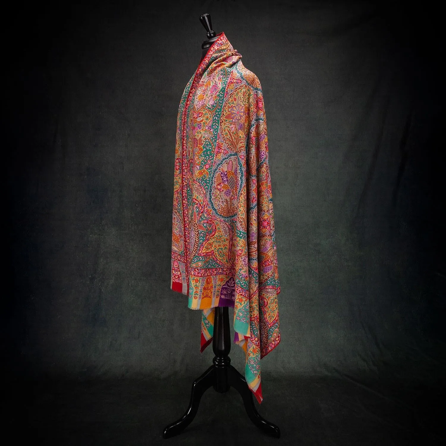 Handloomed Kalamkari Pashmina Peacock