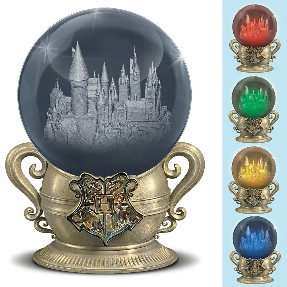 Harry Potter Laser-Etched Glass Orb Lights Up With HOGWARTS House Colors