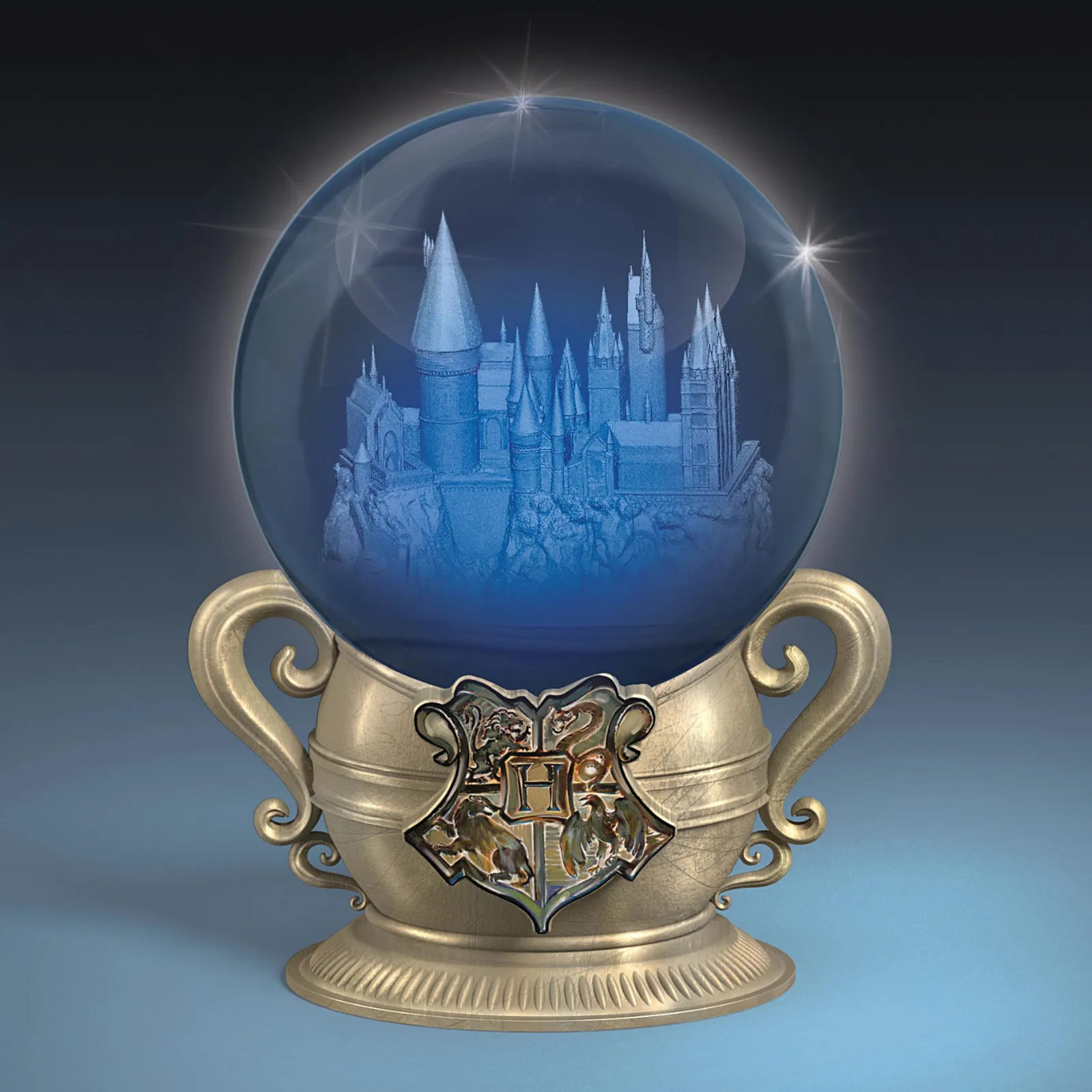 Harry Potter Laser-Etched Glass Orb Lights Up With HOGWARTS House Colors