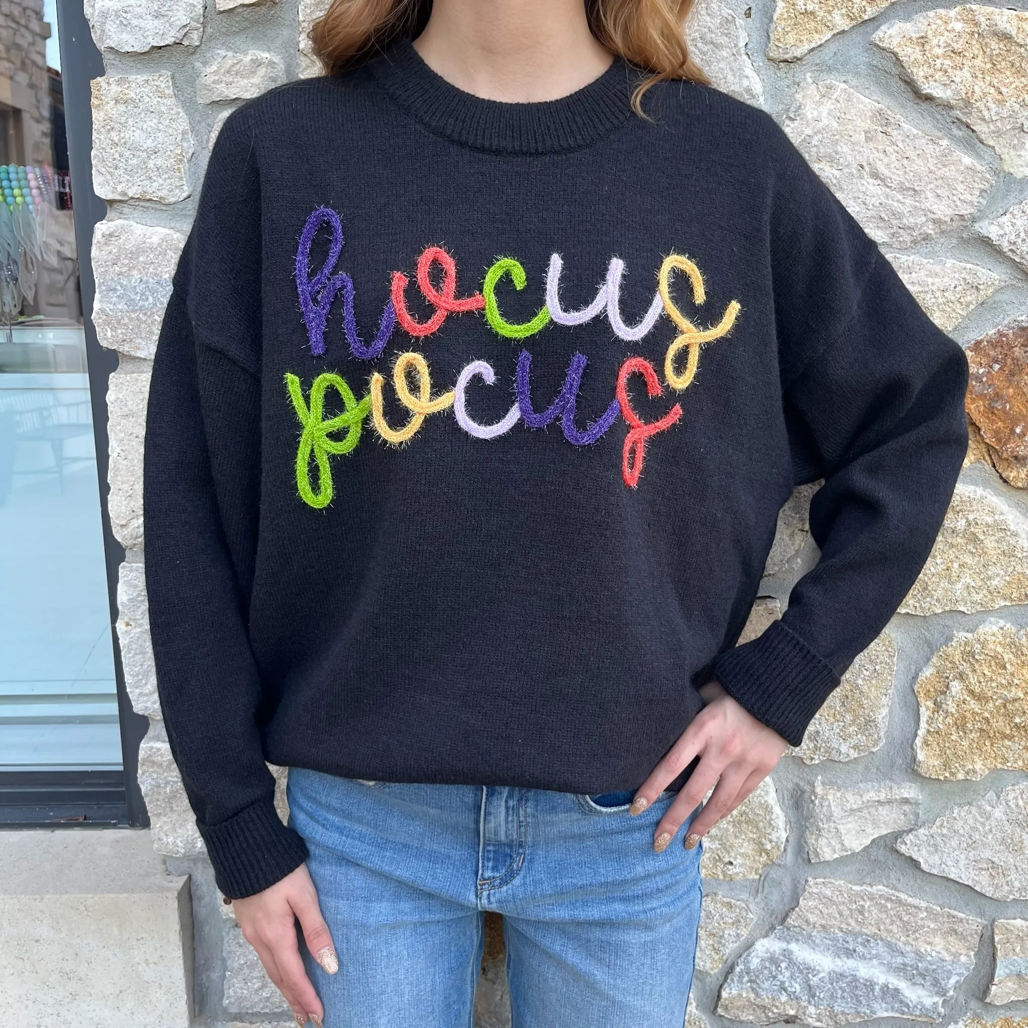 Hocus Pocus Embroidered Loose Fit Sweater