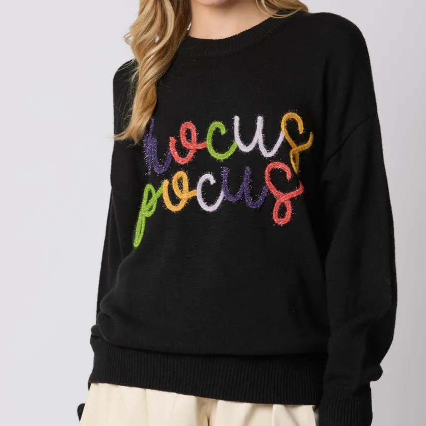 Hocus Pocus Embroidered Loose Fit Sweater