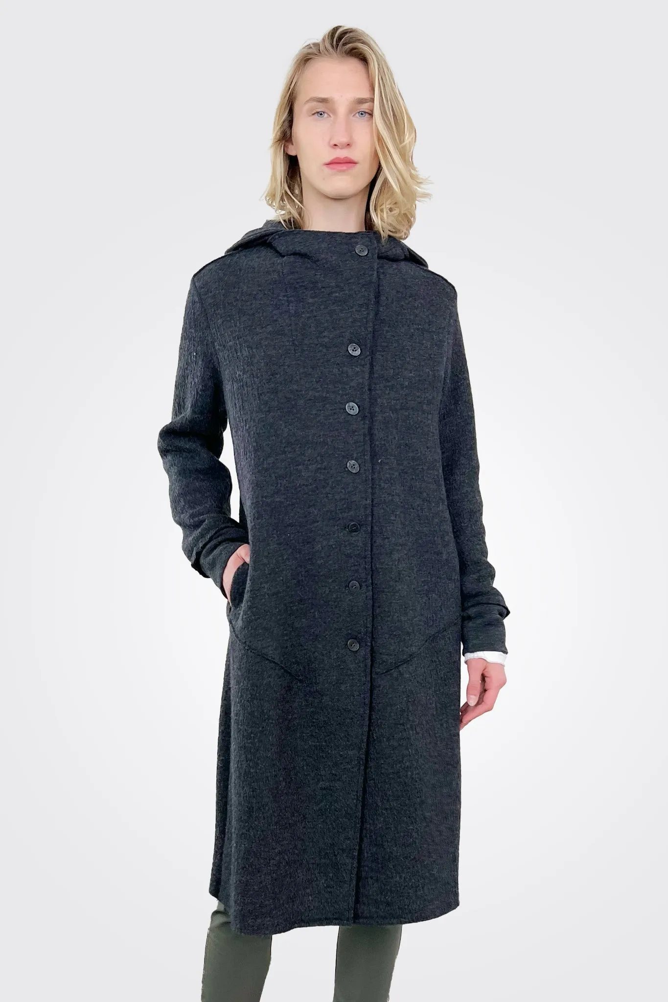 Hooded Coat - Charcoal