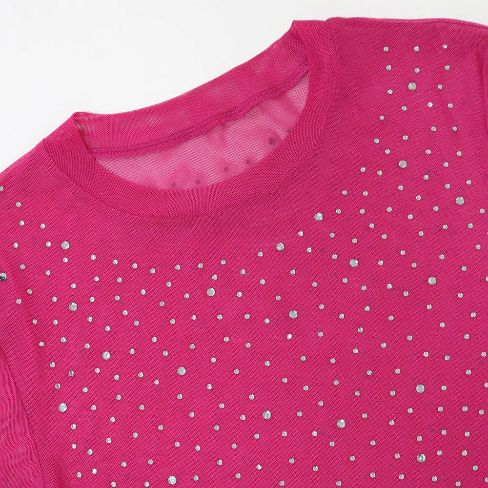 Hot Pink Rhinestone Top