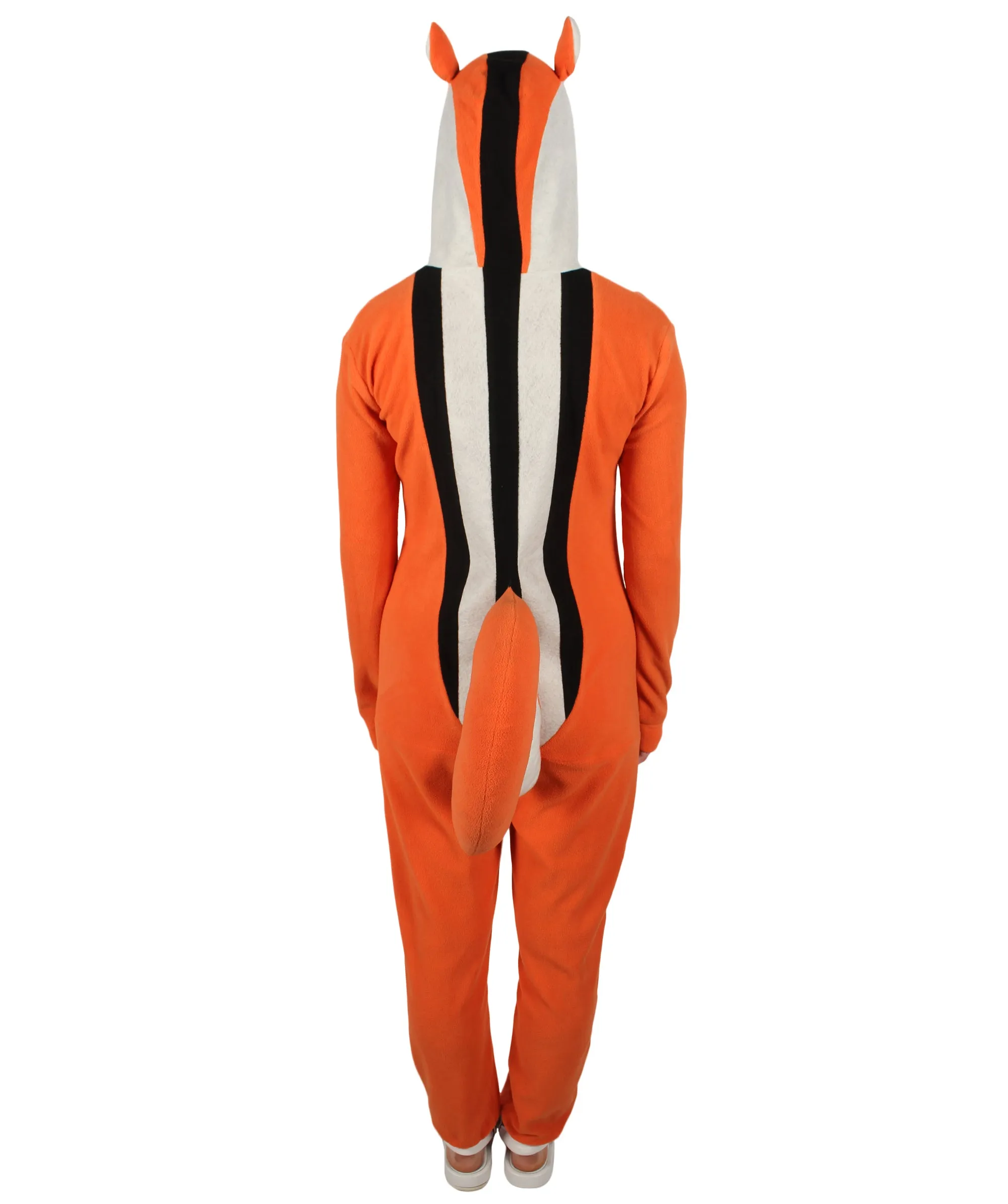 HPO Adult Women's Orange and White Jumpsuit Squirrel Costume Bundle