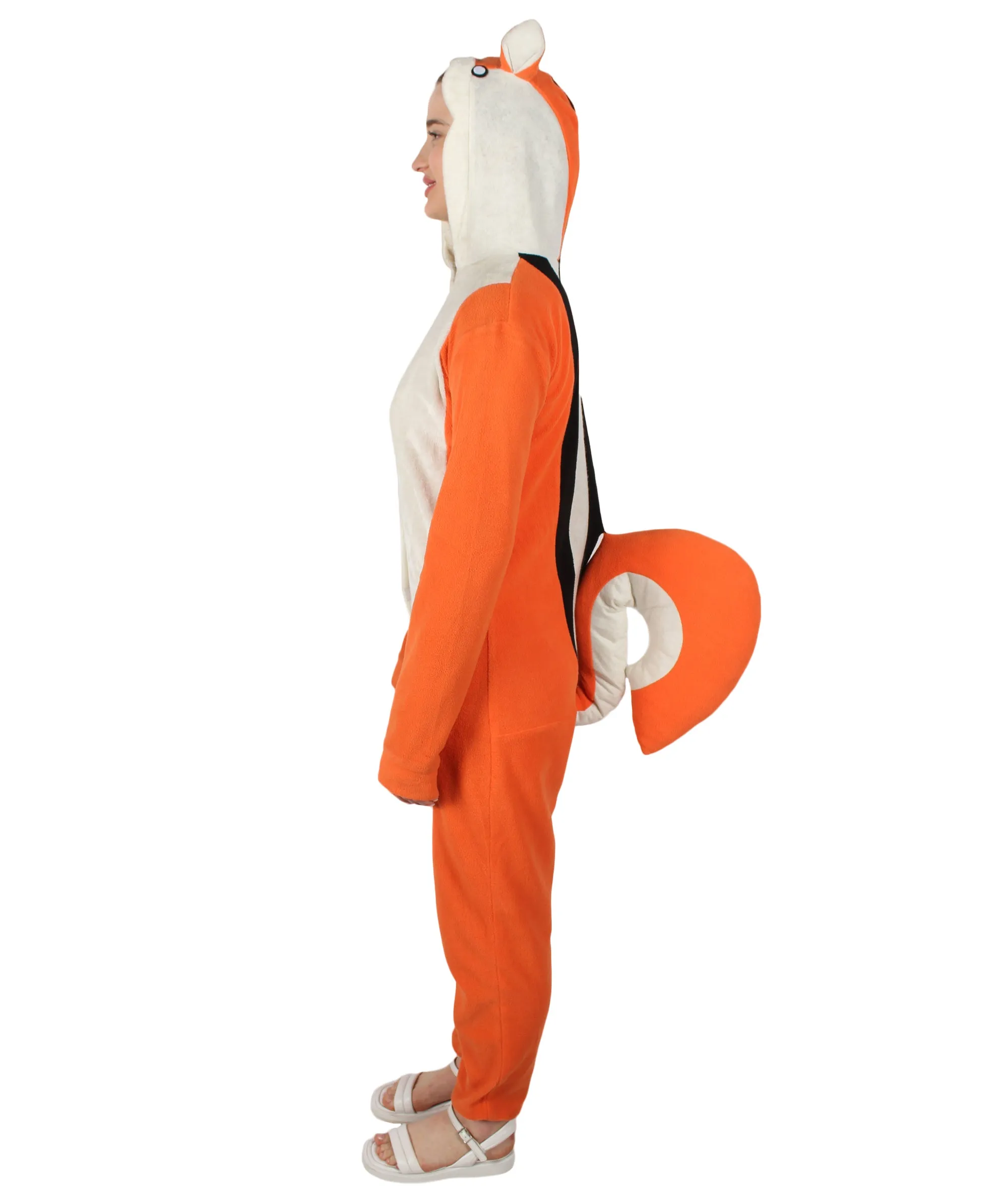 HPO Adult Women's Orange and White Jumpsuit Squirrel Costume Bundle